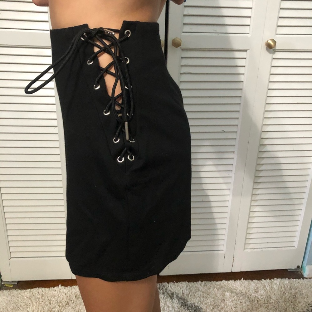 S Black Skirt with lace up sides